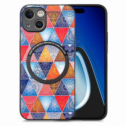 ELECTROPRIME For iPhone 15 Colored Drawing Leather Back Phone Case(Rhombus Mandala)