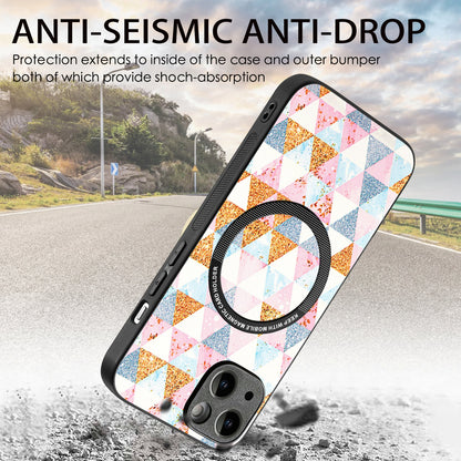 ELECTROPRIME For iPhone 15 Colored Drawing Leather Back Phone Case(Rhombus)