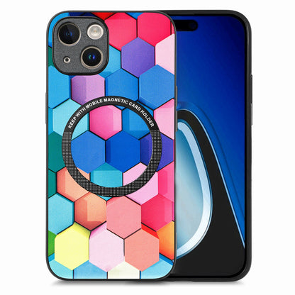ELECTROPRIME For iPhone 15 Colored Drawing Leather Back Phone Case(Colorful Cube)