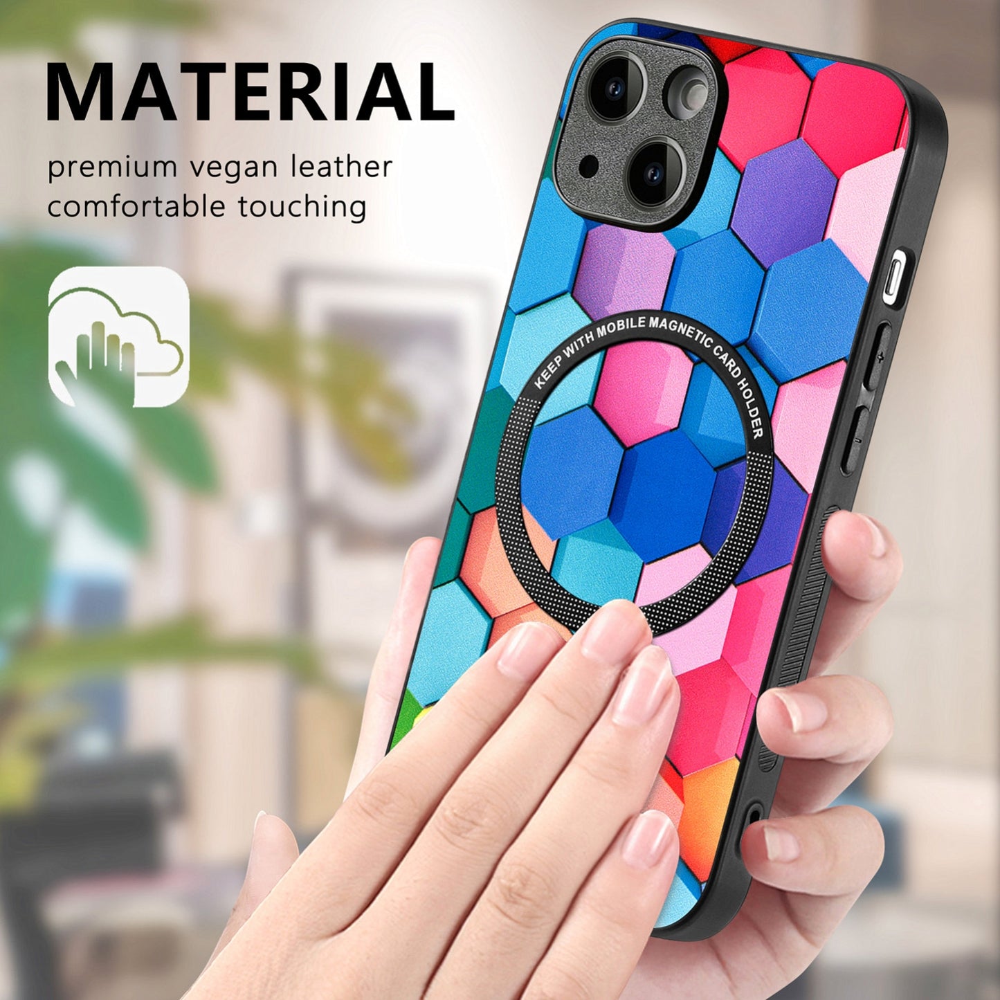 ELECTROPRIME For iPhone 15 Colored Drawing Leather Back Phone Case(Colorful Cube)