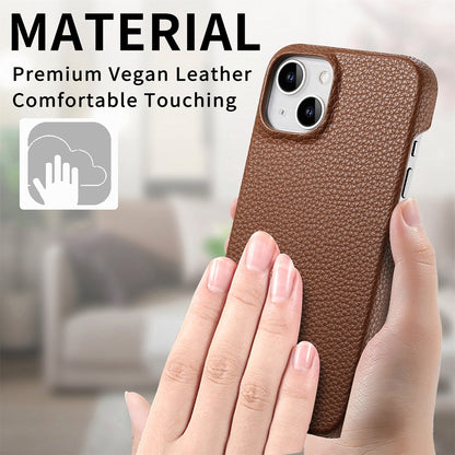 ELECTROPRIME For iPhone 15 Litchi Oil Edge Leather Back Phone Case(Brown)