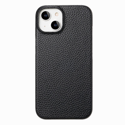 ELECTROPRIME For iPhone 15 Litchi Oil Edge Leather Back Phone Case(Black)