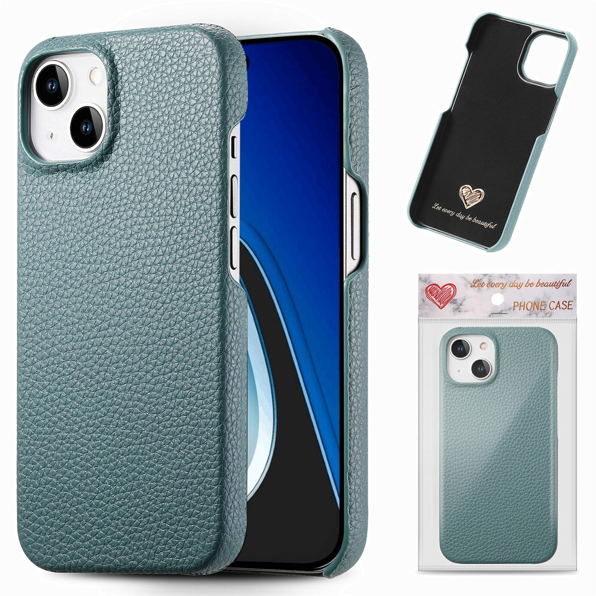 ELECTROPRIME For iPhone 15 Litchi Oil Edge Leather Back Phone Case(Light Blue)