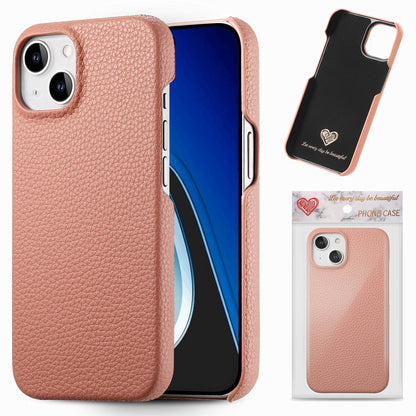 ELECTROPRIME For iPhone 15 Litchi Oil Edge Leather Back Phone Case(Pink)