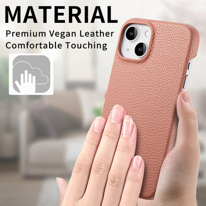 ELECTROPRIME For iPhone 15 Litchi Oil Edge Leather Back Phone Case(Pink)