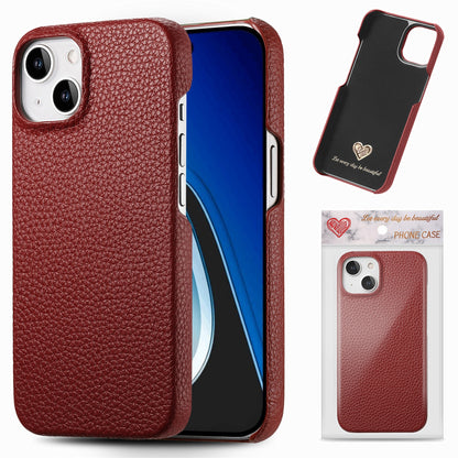 ELECTROPRIME For iPhone 15 Litchi Oil Edge Leather Back Phone Case(Red)