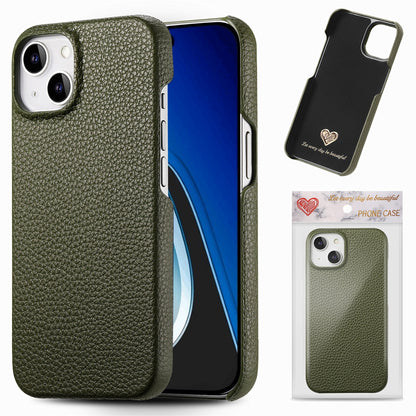 ELECTROPRIME For iPhone 15 Litchi Oil Edge Leather Back Phone Case(Green)