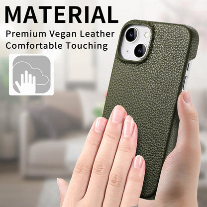 ELECTROPRIME For iPhone 15 Litchi Oil Edge Leather Back Phone Case(Green)
