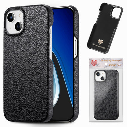 ELECTROPRIME For iPhone 15 Plus Litchi Oil Edge Leather Back Phone Case(Black)