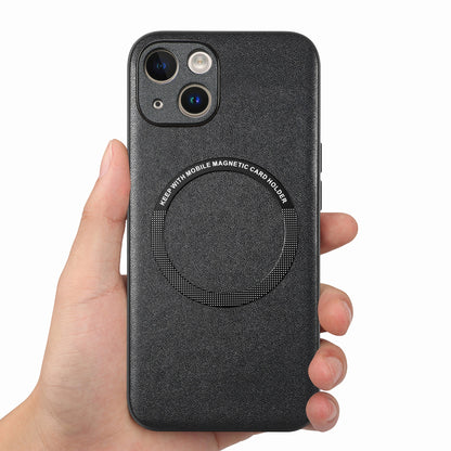 ELECTROPRIME For iPhone 15 Solid Color Leather Skin Back Phone Case(Black)