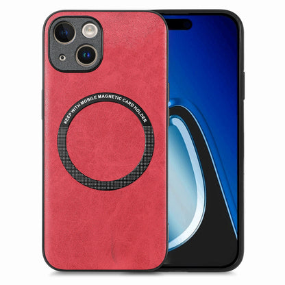 ELECTROPRIME For iPhone 15 Solid Color Leather Skin Back Phone Case(Red)