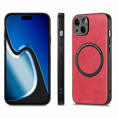 ELECTROPRIME For iPhone 15 Solid Color Leather Skin Back Phone Case(Red)