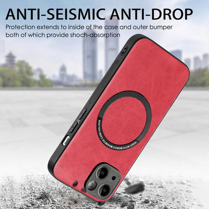 ELECTROPRIME For iPhone 15 Solid Color Leather Skin Back Phone Case(Red)