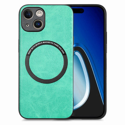 ELECTROPRIME For iPhone 15 Solid Color Leather Skin Back Phone Case(Green)