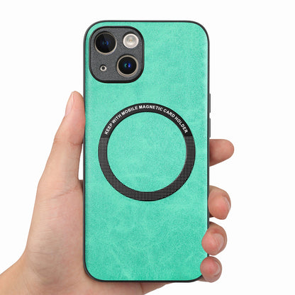 ELECTROPRIME For iPhone 15 Solid Color Leather Skin Back Phone Case(Green)