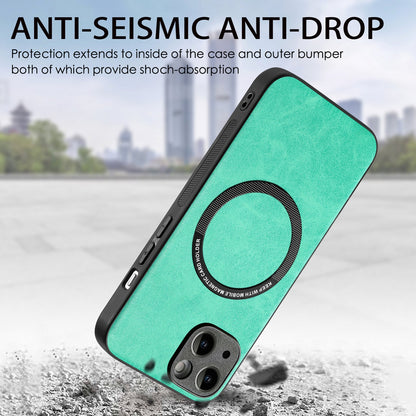 ELECTROPRIME For iPhone 15 Solid Color Leather Skin Back Phone Case(Green)