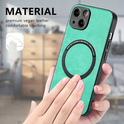 ELECTROPRIME For iPhone 15 Solid Color Leather Skin Back Phone Case(Green)