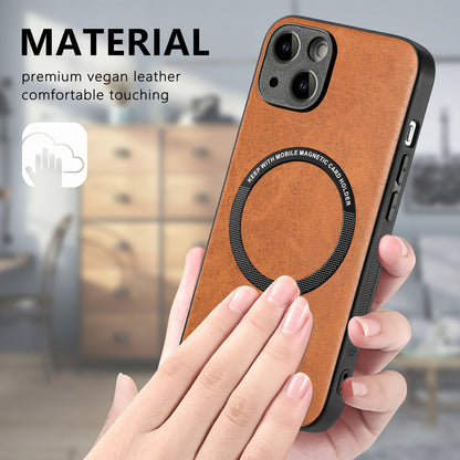 ELECTROPRIME For iPhone 15 Solid Color Leather Skin Back Phone Case(Brown)