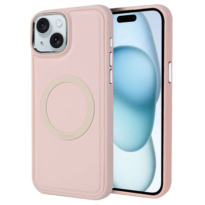 ELECTROPRIME For iPhone 15 Plus Imitation Liquid Skin Feel Plating Magsafe Phone Case(Pink)