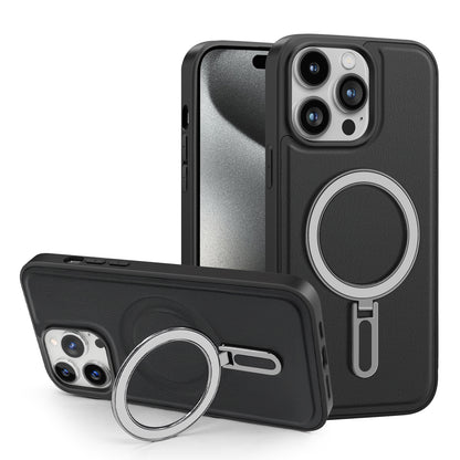 ELECTROPRIME For iPhone 15 Shield MagSafe Magnetic Holder Phone Case(Black)