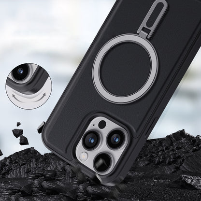 ELECTROPRIME For iPhone 15 Shield MagSafe Magnetic Holder Phone Case(Black)