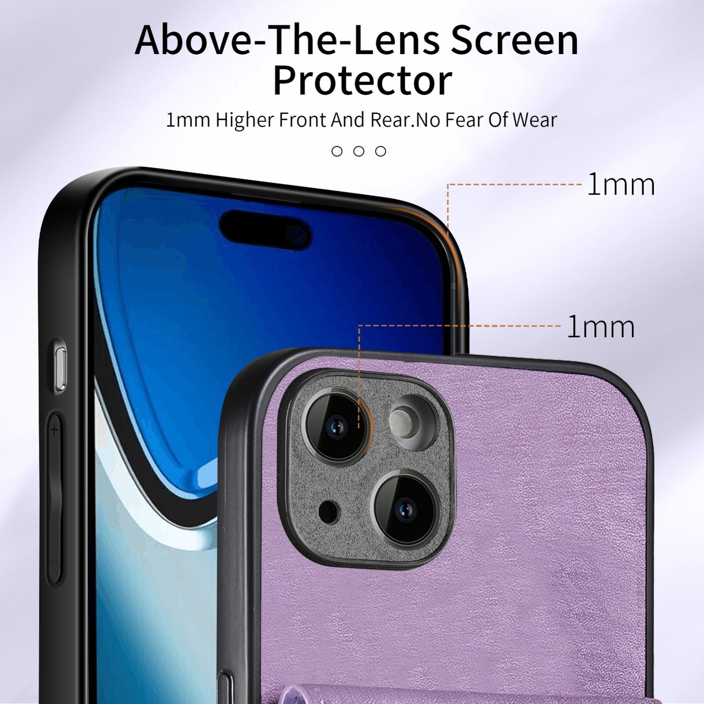 ELECTROPRIME For iPhone 15 Retro Card Wallet Fold Leather Phone Case with Strap(Purple)