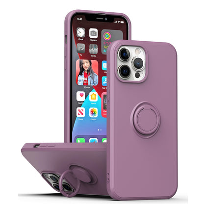 ELECTROPRIME For iPhone 15 Ring Kickstand Silicone Phone Case(Purple)