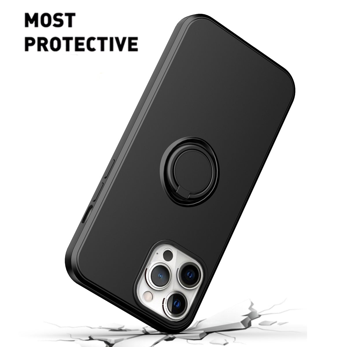 ELECTROPRIME For  iPhone 15 Plus Ring Kickstand Silicone Phone Case(White)