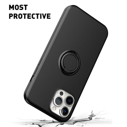 ELECTROPRIME For  iPhone 15 Plus Ring Kickstand Silicone Phone Case(White)