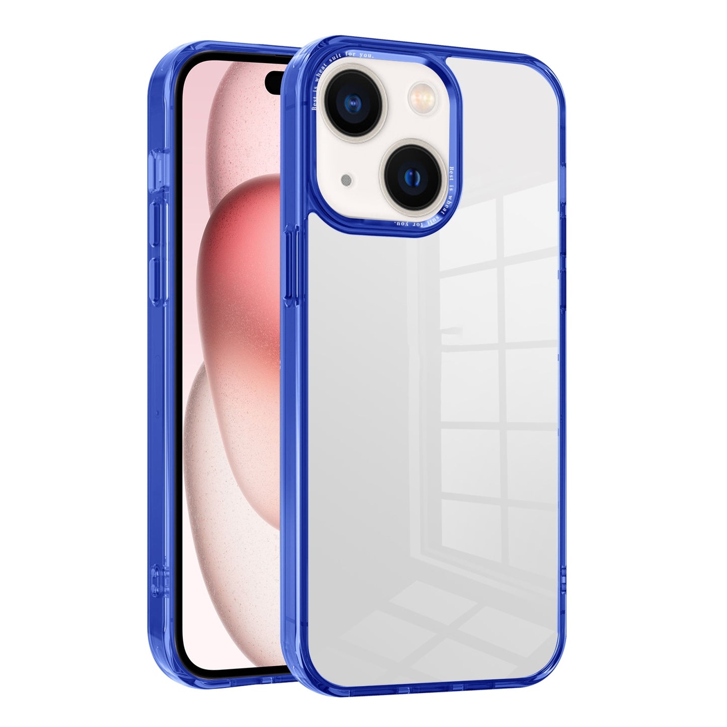 ELECTROPRIME For iPhone 15 Ice Color Clear PC Hybrid TPU Phone Case(Bllue)