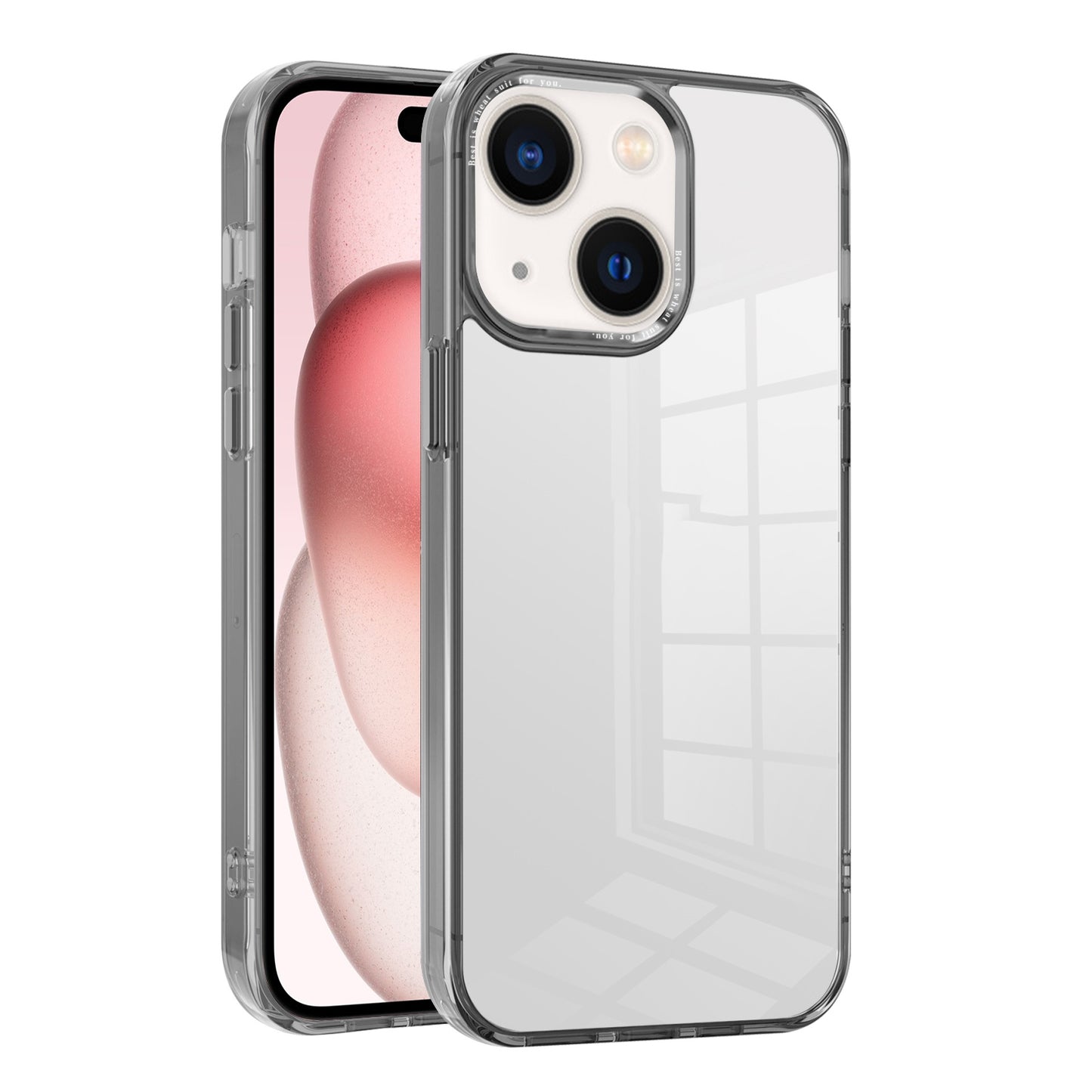 ELECTROPRIME For iPhone 15 Ice Color Clear PC Hybrid TPU Phone Case(Grey)