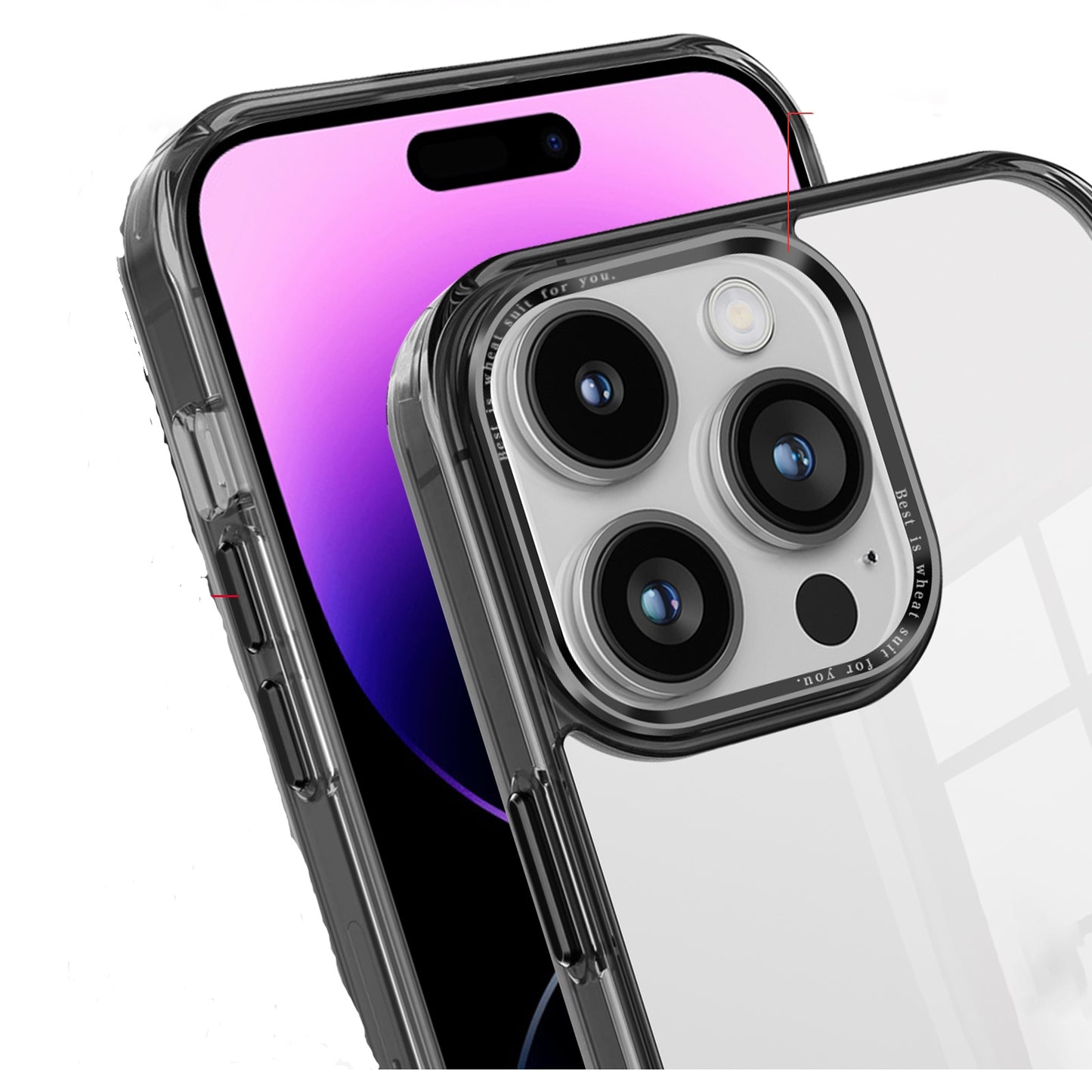 ELECTROPRIME For iPhone 15 Ice Color Clear PC Hybrid TPU Phone Case(Grey)
