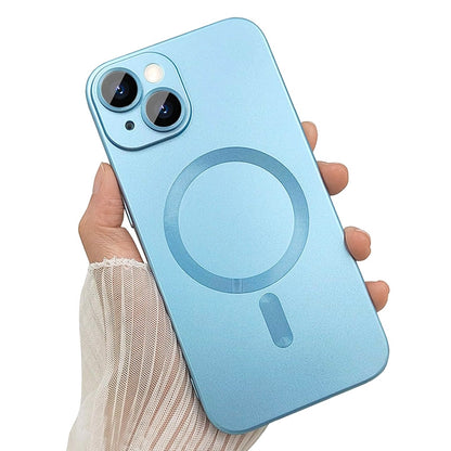 ELECTROPRIME For iPhone 15 ENKAY MagSafe Matte TPU Phone Case with Lens Film & Screen Glass Film(Dark Blue)