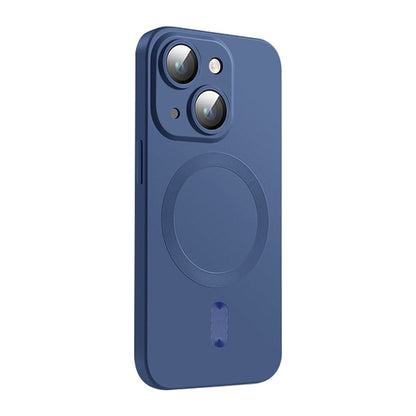 ELECTROPRIME For iPhone 15 Plus ENKAY MagSafe Matte TPU Phone Case with Lens Film(Dark Blue)