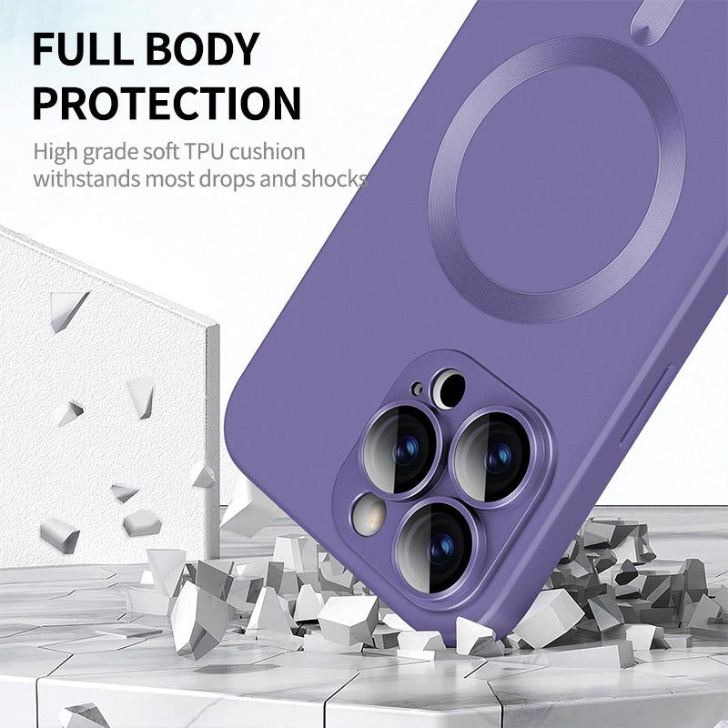 ELECTROPRIME For iPhone 15 Plus ENKAY MagSafe Matte TPU Phone Case with Lens Film(Dark Blue)
