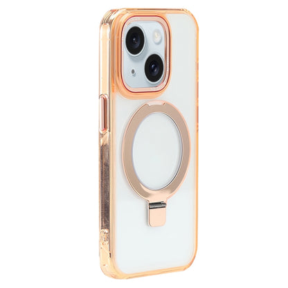 ELECTROPRIME For iPhone 15 Starlink Stand Clear Magsafe Phone Case(Orange)