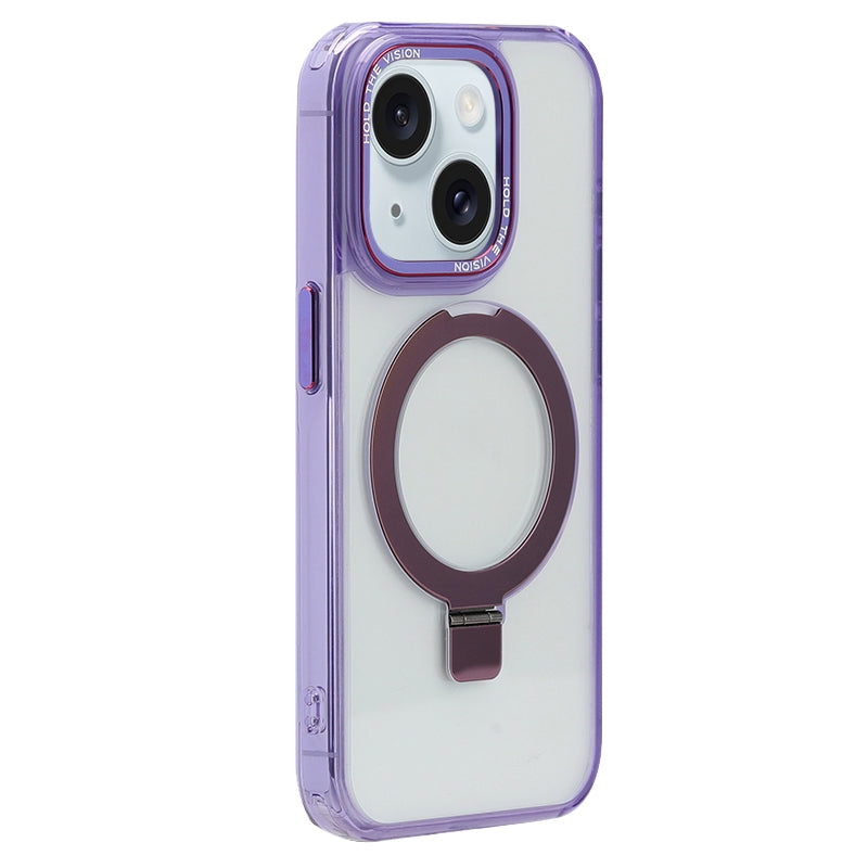 ELECTROPRIME For iPhone 15 Starlink Stand Clear Magsafe Phone Case(Purple)