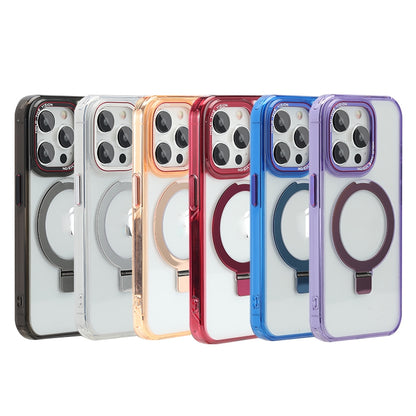 ELECTROPRIME For iPhone 15 Starlink Stand Clear Magsafe Phone Case(Orange)