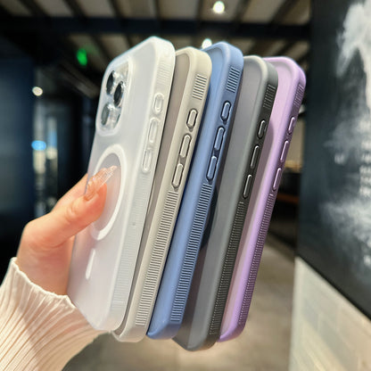 ELECTROPRIME For iPhone 15 Plus Transparent TPU Hybrid PC Magsafe Phone Case(Purple)