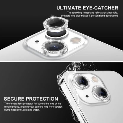 ELECTROPRIME For iPhone 15 / 15 Plus ENKAY AR Anti-reflection Individual Diamond Ring Camera Lens Glass Full Film(Deep Purple)