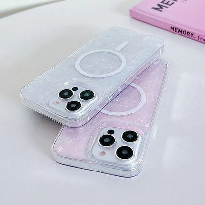 ELECTROPRIME For iPhone 15 Plus Shell Texture MagSafe TPU Phone Case(Dazzling)