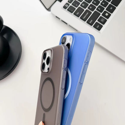 ELECTROPRIME For iPhone 15 Ice Fog MagSafe PC Phone Case(Blue)