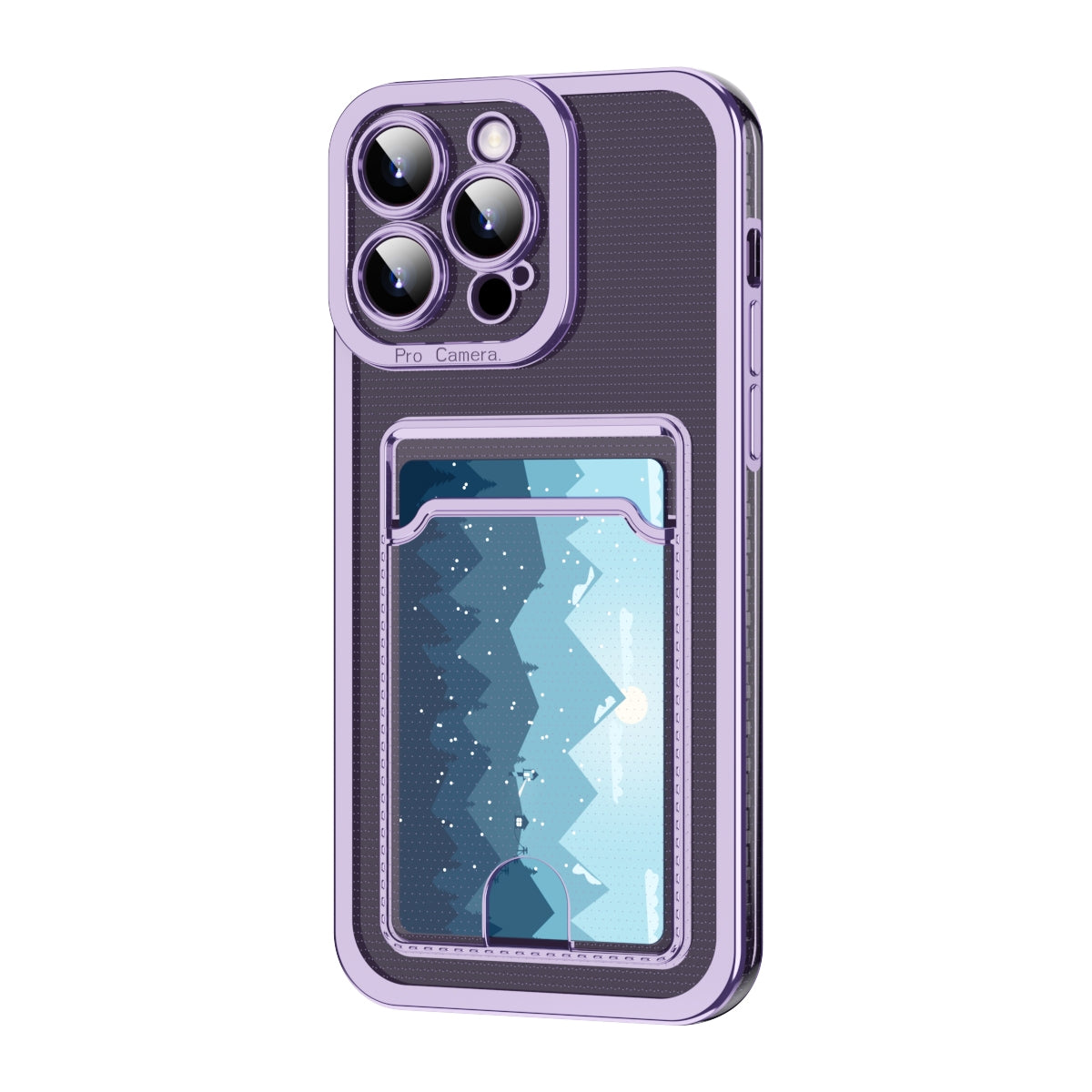 ELECTROPRIME For iPhone 15 Electroplating Frame Card Slot Phone Case(Purple)