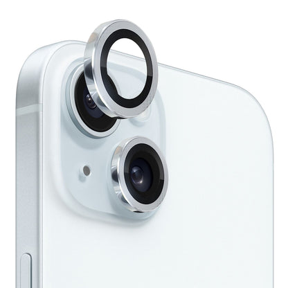 ELECTROPRIME For iPhone 15 / 15 Plus NORTHJO Camera Lens Protector Tempered Glass CD Vein Metal Ring Film(Silver)