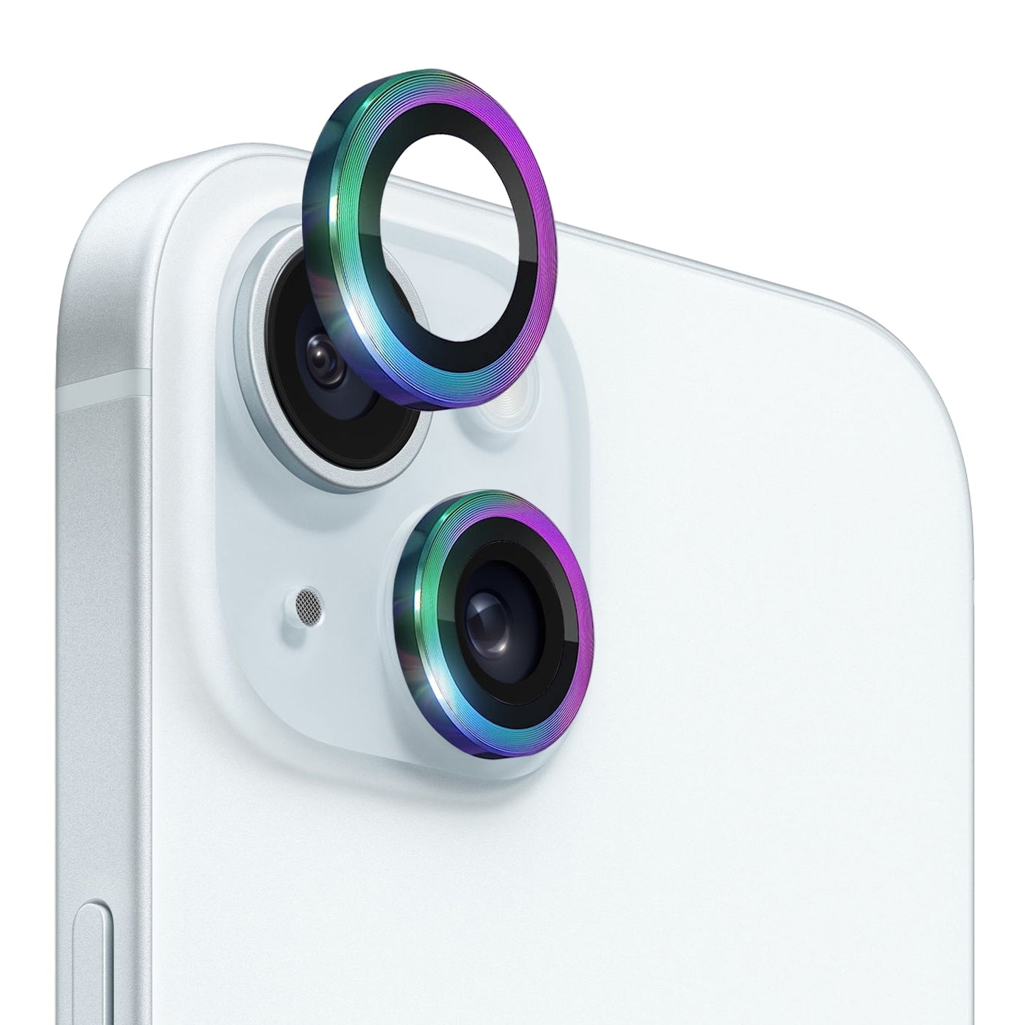 ELECTROPRIME For iPhone 15 / 15 Plus NORTHJO Camera Lens Protector Tempered Glass CD Vein Metal Ring Film(Colorful)