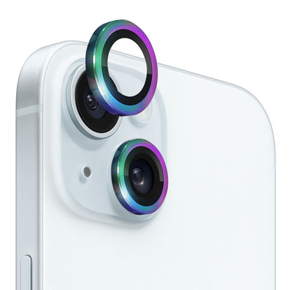 ELECTROPRIME For iPhone 15 / 15 Plus NORTHJO Camera Lens Protector Tempered Glass CD Vein Metal Ring Film(Colorful)