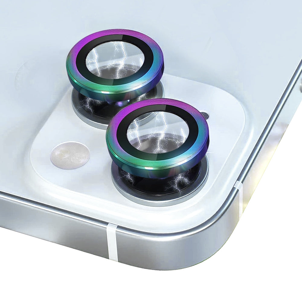 ELECTROPRIME For iPhone 15 / 15 Plus NORTHJO Camera Lens Protector Tempered Glass CD Vein Metal Ring Film(Colorful)