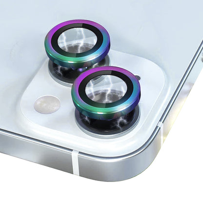 ELECTROPRIME For iPhone 15 / 15 Plus NORTHJO Camera Lens Protector Tempered Glass CD Vein Metal Ring Film(Colorful)