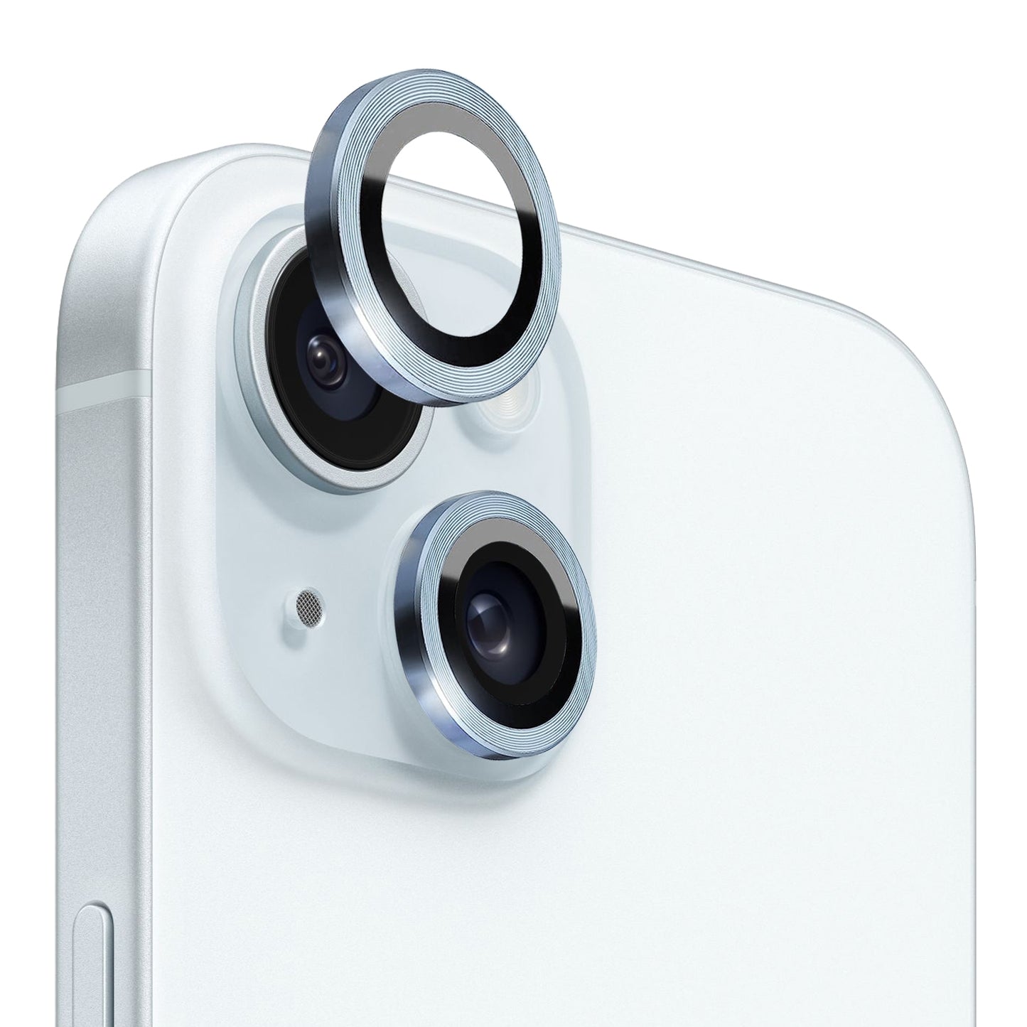 ELECTROPRIME For iPhone 15 / 15 Plus NORTHJO Camera Lens Protector Tempered Glass CD Vein Metal Ring Film(Blue)