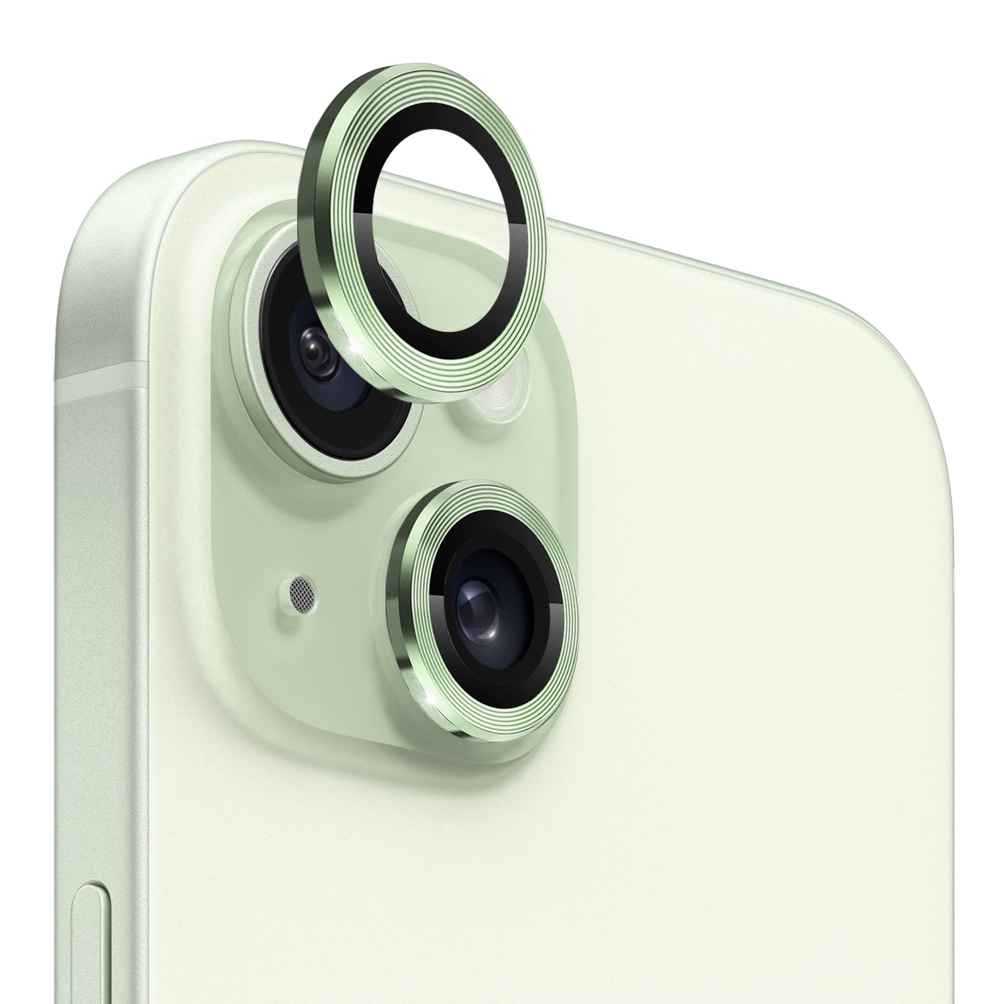 ELECTROPRIME For iPhone 15 / 15 Plus NORTHJO Camera Lens Protector Tempered Glass CD Vein Metal Ring Film(Green)